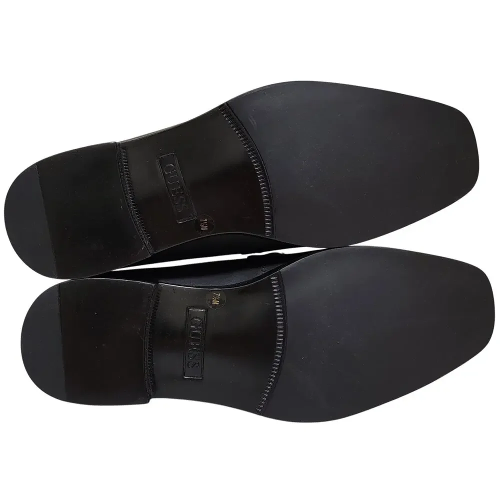 GUESS Men Hendo Slip On Horsebit Loafers Size US 7.5M Black Faux Leather